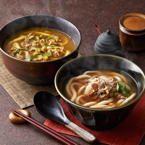 香川・小豆島 「うす家」 牛肉&カレー手延うどん2種セット