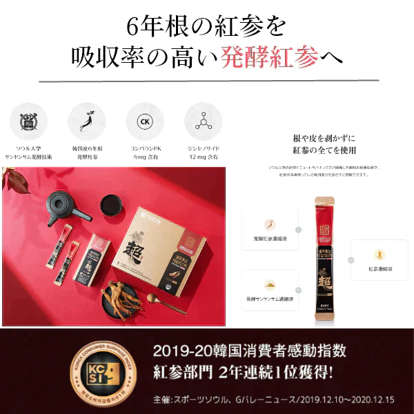高麗人参(韓国産6年根紅参使用) お試しセット【1,500円 → 1000円!! 送料無料】各2包 読本 発酵紅参 超越 純 韓国 6年根 紅参 高麗人参 サポニン ジンセノサイド 無添加 フラボノイド 必須アミノ酸 女性特集