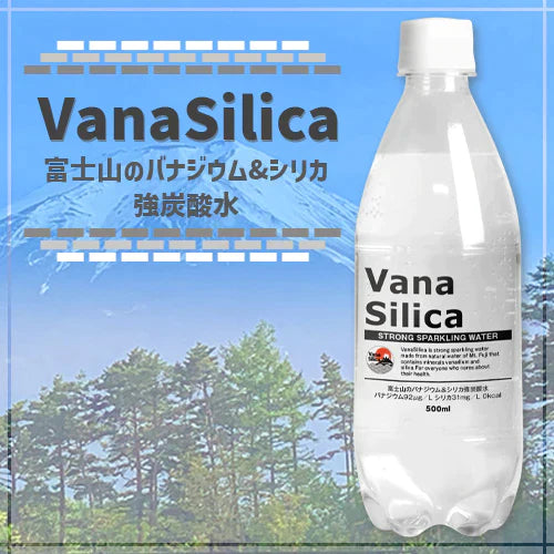 【全国配送対応】【1ケース】【送料無料】 富士山のバナジウム&シリカ 強炭酸水 VanaSilica(バナシリカ) 500ml 24本 プレーン【最安値挑戦祭】