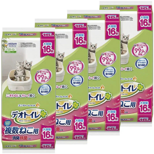 デオトイレ 複数ねこ用 消臭・抗菌シート 16枚 4袋
