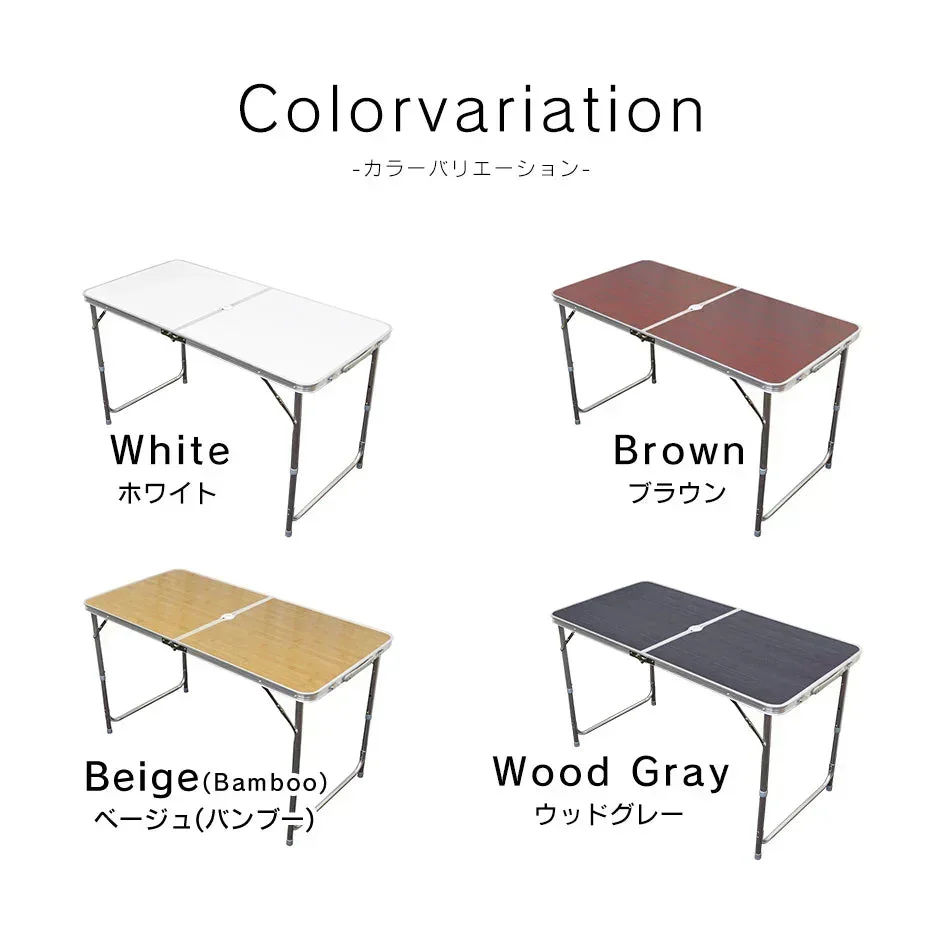 【60cm×120cm】【ウッドグレー】アウトドア テーブル キャンプ バーベキュー テーブル アウトドア 折りたたみ テーブル レジャーテーブル 折り畳みテーブル 120cm 軽量 アルミ 高さ調節 ピクニックテーブル 運動会 お花見 BBQ キャンプ MERMONT