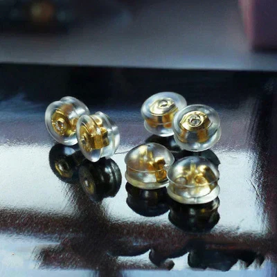 ピアスキャッチ 8個セット 留め具 金メッキ ゴールド シリコン加工 ピアスロック 落ちない ピアス キャッチャー