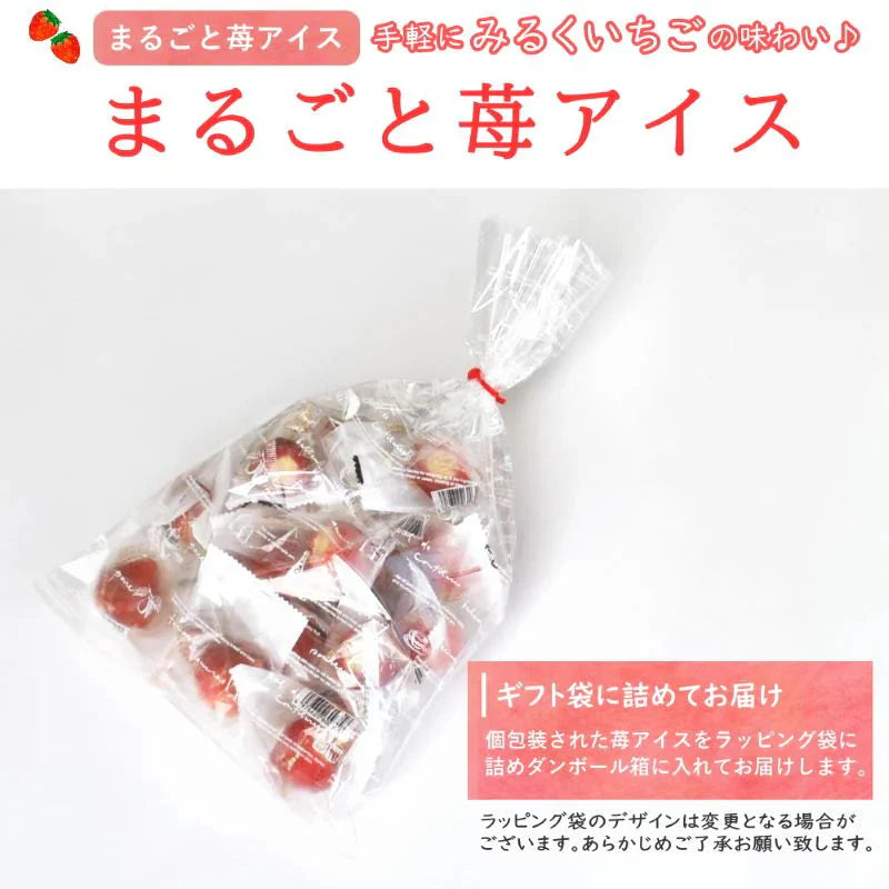 まるごと苺アイス20粒入り イチゴの中に練乳アイスをトッピング!まるごと食べられるフルーツアイス