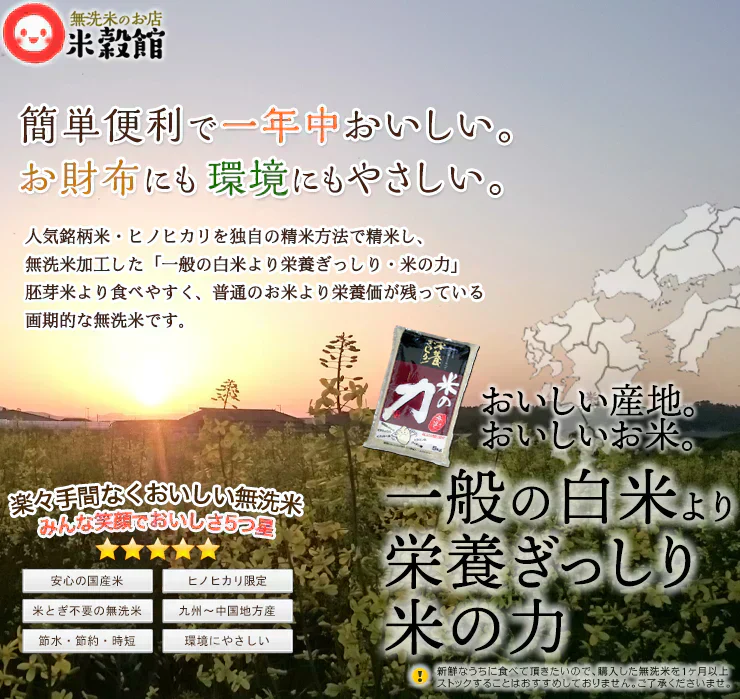 【令和7年産】無洗米 4kg 送料無料 一般の白米より栄養ぎっしり「米の力」 2キロ×2個セット 無洗米 2kg×2 九州産 米 送料無料