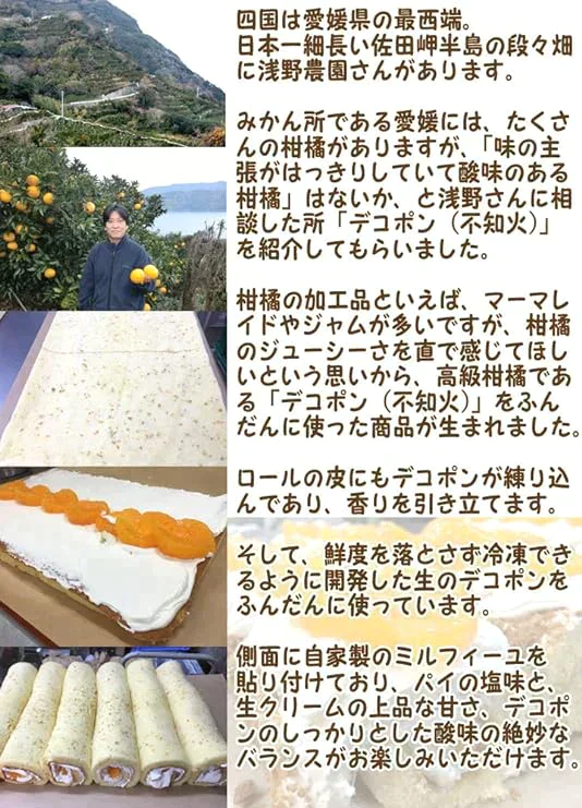 【在庫処分】愛媛県産みかん大福と不知火(でこぽん)ロールのセット(冷凍/賞味期限:5月中旬ごろ)