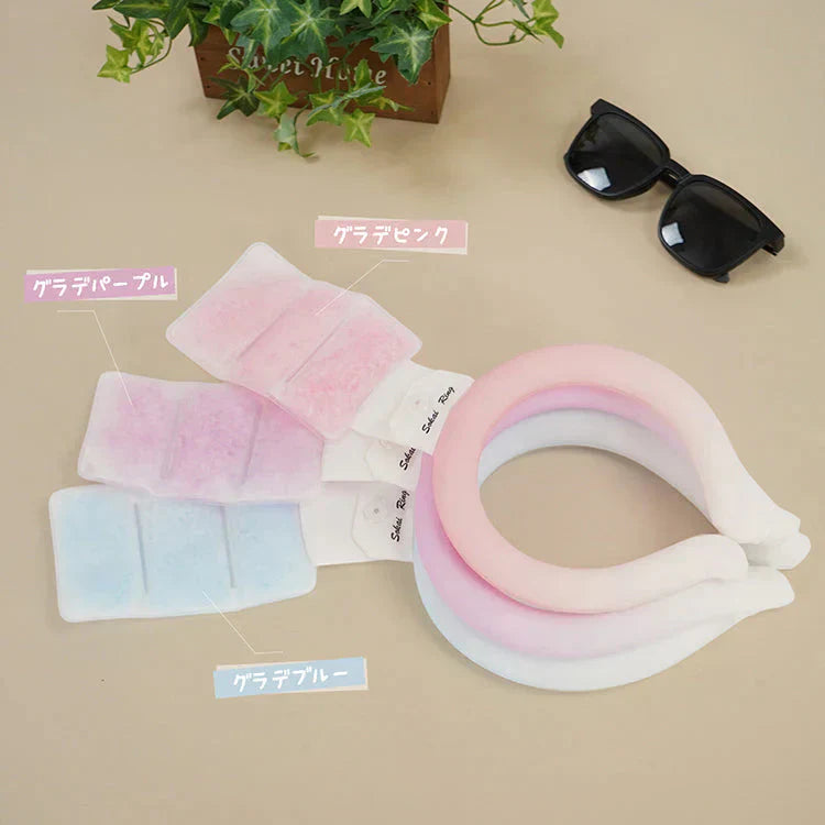 爽快リング pcmバンドクーラー ネッククーラー 「Lサイズ・アイボリー」 熱中症対策グッズ 首を冷やすグッズ 首掛け クールネックリング ネックパッド 冷感グッズ 軽量 冷却グッズ 爽快リングクールネックパッド