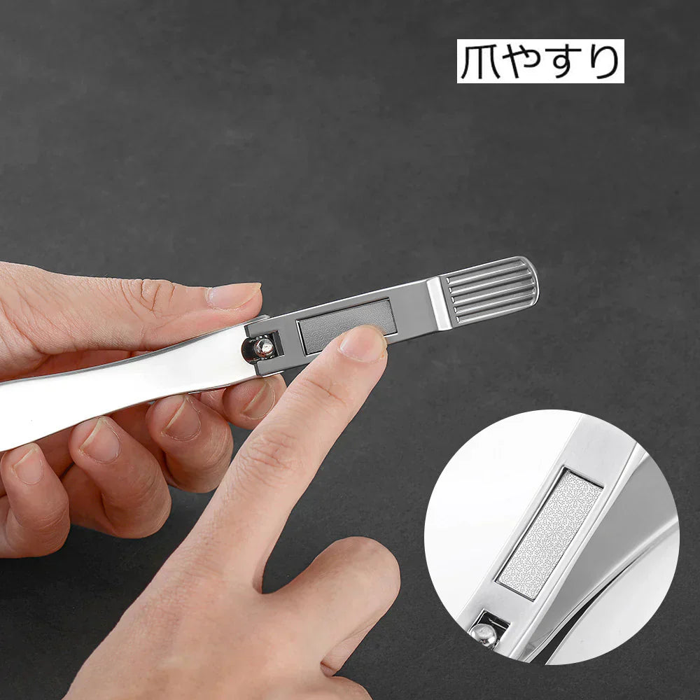 爪切り 握りやすい ステンレス製 切れ味良い ヤスリ コンパクト ネイルケア 手足用 つめきり斜め 飛び散り防止つめきり 硬い爪にも対応 ツメキリ 切れ味抜群 滑り止め(w199)