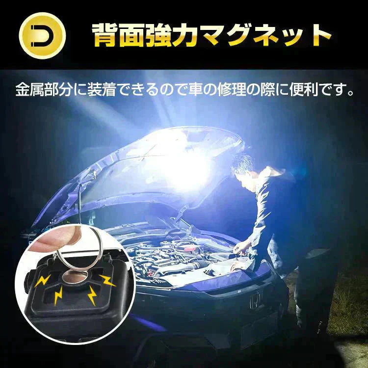 LED投光器 ライト 充電式 小型 USB カラビナ 強力磁石 マグネット 栓抜き キーホルダー 【防災グッズがお得】