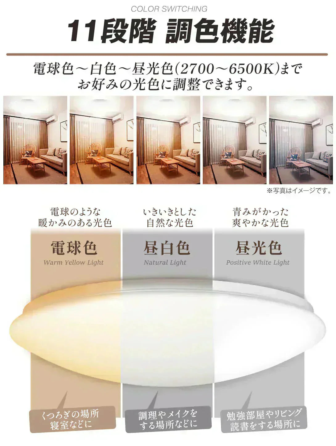 LEDシーリングライト 8畳用 調光 調色 リモコン付【発送時期は商品説明参照】