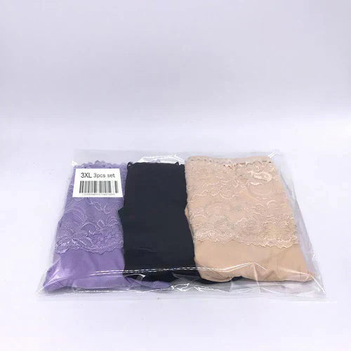 レースショーツ 大きいサイズ 3枚セット 3XL ハイウエスト ゆったり 美尻 下着パンツ 高級感