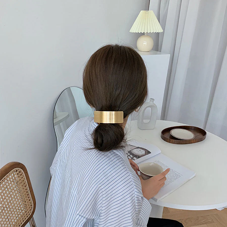 (F0262)バレッタ ヘアクリップ 髪飾り ヘアアクセサリー ゴールド ヘアアレンジ 髪留め まとめ髪 オフィス