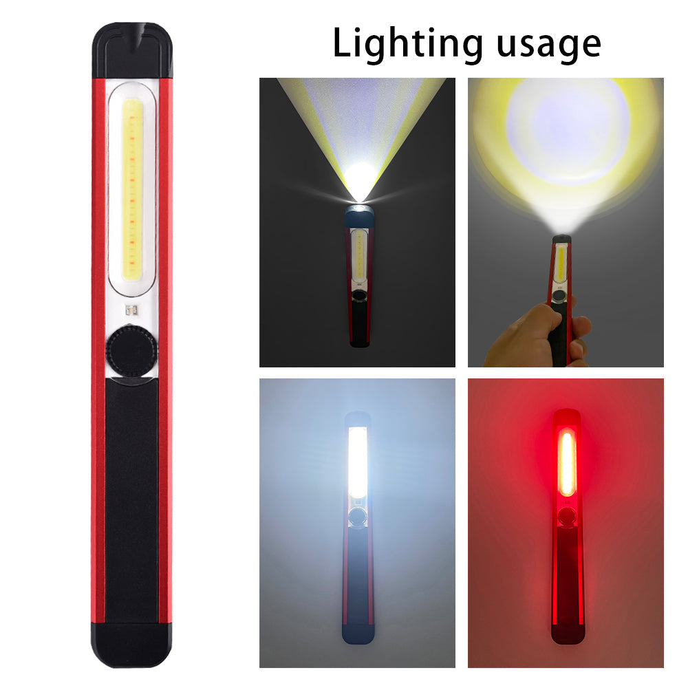 ワークライト 作業灯 照明 LED USB 充電式懐中電灯 防水 マグネット 明るい 車 現場 充電 屋外 ハンディ ライト 磁石 携帯 照度 調整(w029)