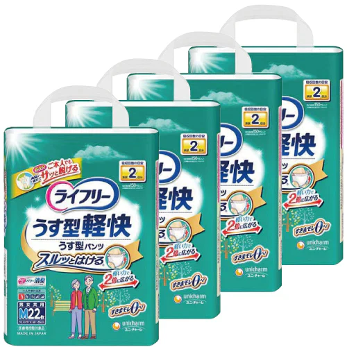 ライフリー うす型軽快パンツM 22枚入 4袋(1箱) ケース販売