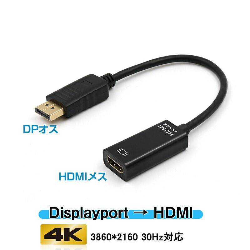Displayportオス to HDMIメス 変換 アダプタ dp hdmi 4K アダプタ オス DP HDMI ディスプレイポート ケーブル アダプター PC モニター ディスプレー接続
