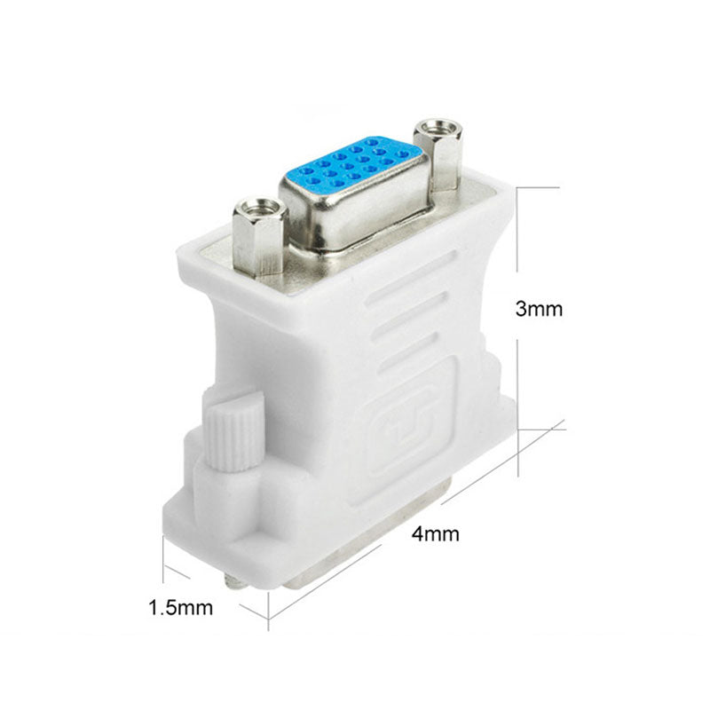 dvi vga 変換 白色コネクタ AVコネクタ DVI-IオスtoVGAメス 1080P 24+5 インターフェース 変換アダプター パソコン モニター 単方向映像転送