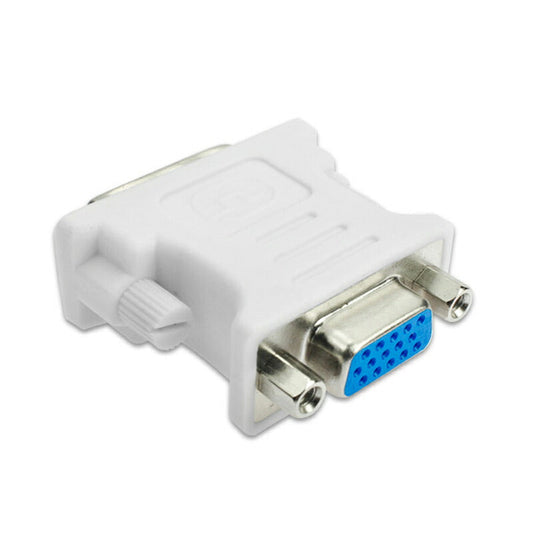 dvi vga 変換 白色コネクタ AVコネクタ DVI-IオスtoVGAメス 1080P 24+5 インターフェース 変換アダプター パソコン モニター 単方向映像転送