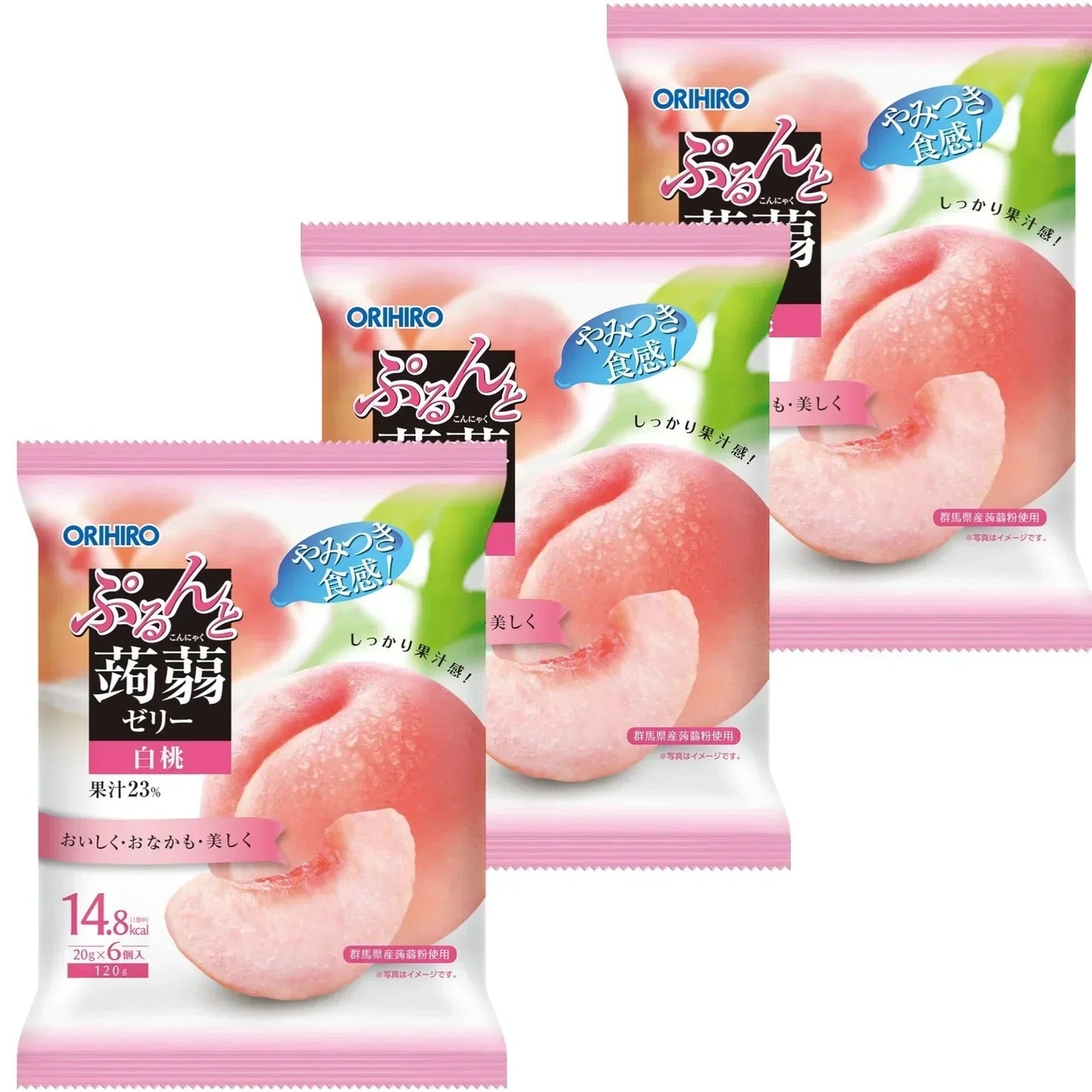 【3個セット】オリヒロ やみつき食感!ぷるんと蒟蒻ゼリー パウチ 白桃 20g*6個入 こんにゃくゼリー 蒟蒻ゼリー ゼリー (ゼリー白桃3)※