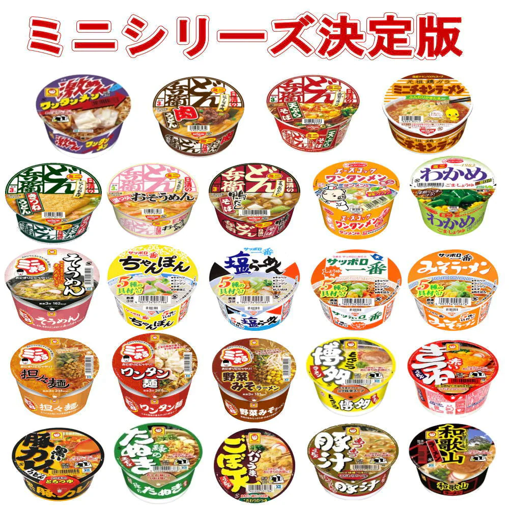 マルちゃん 日清食品 サッポロ一番 ヒガシフーズ カップ麺 ミニサイズ 決定版 マンスリー 38食セット 送料無料
