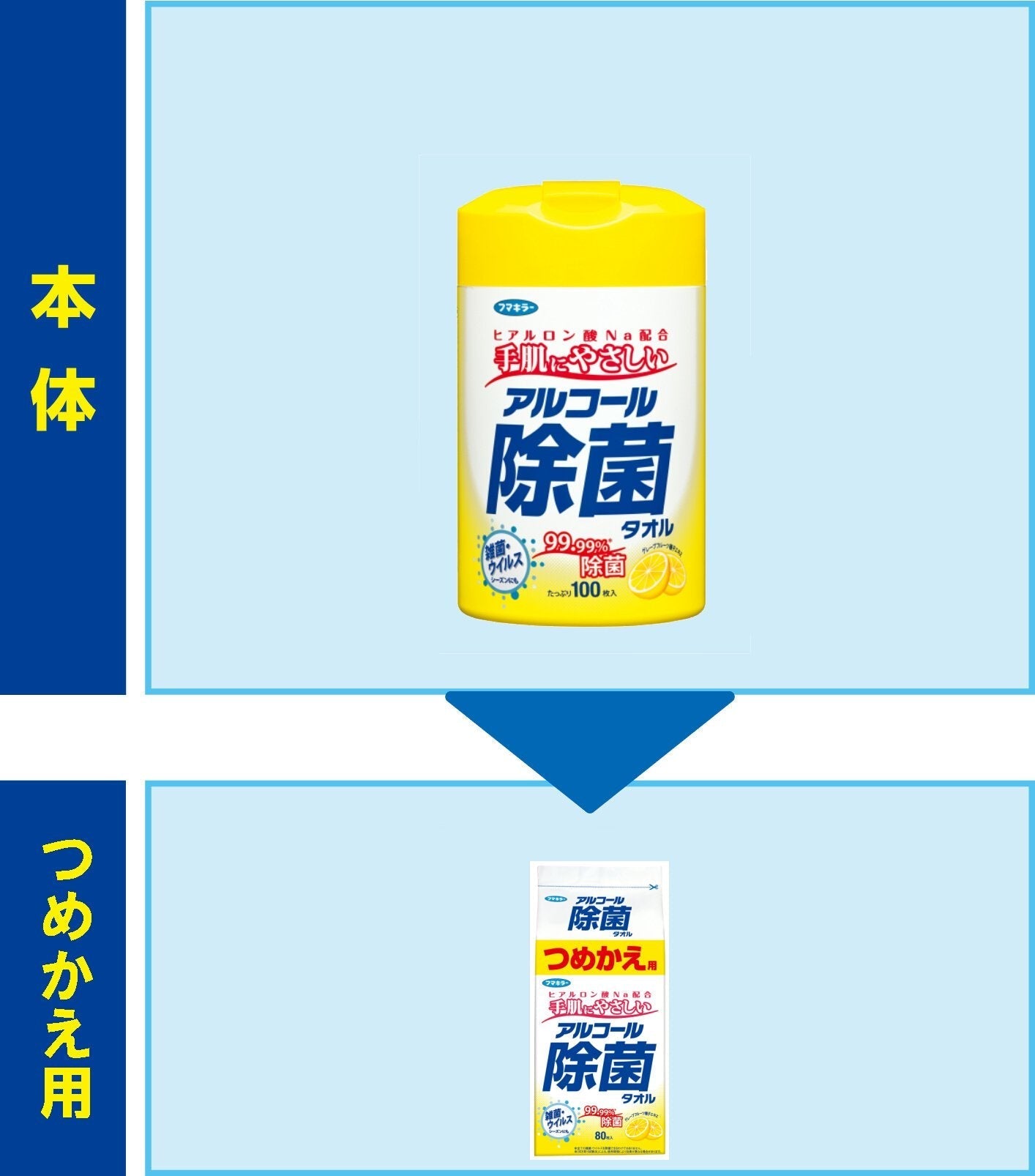 フマキラー アルコール除菌タオル つめかえ用 容量80枚 フマキラー ウェットティッシュ