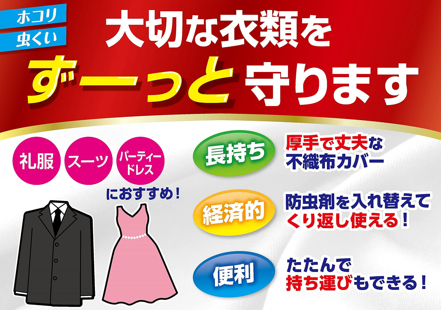 ミセスロイド くり返し使える防虫衣類カバー 容量1個 白元アース 防虫剤