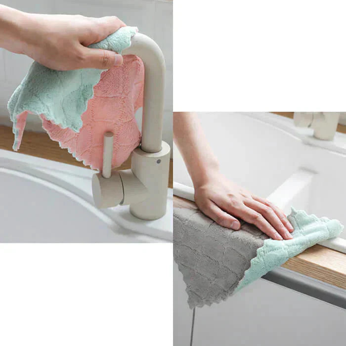 【予約商品・発送時期は商品説明に記載】キッチンクロス カラーランダム 10枚セット 25×25cm リバーシブル まとめ買い レンジクロス 布巾 油汚れ 台所 ふきん 台拭き クロス タオル 汚れ 掃除 キッチン 用品 マイクロファイバー 送料無料 ギフト プレゼント