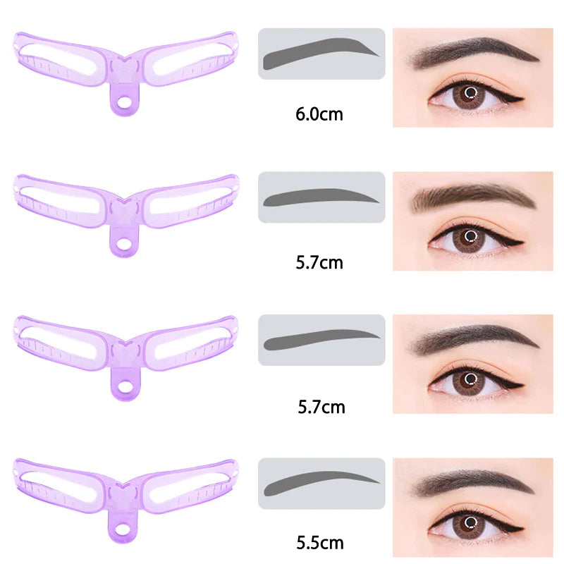 眉毛テンプレート 8本入 ゴムヘッドバンド付き 眉毛メイク アイブロウテンプレート シェイプ グッズ 型 見本 枠  美人眉 モテ眉 開運 左右対称 ポイント消耗