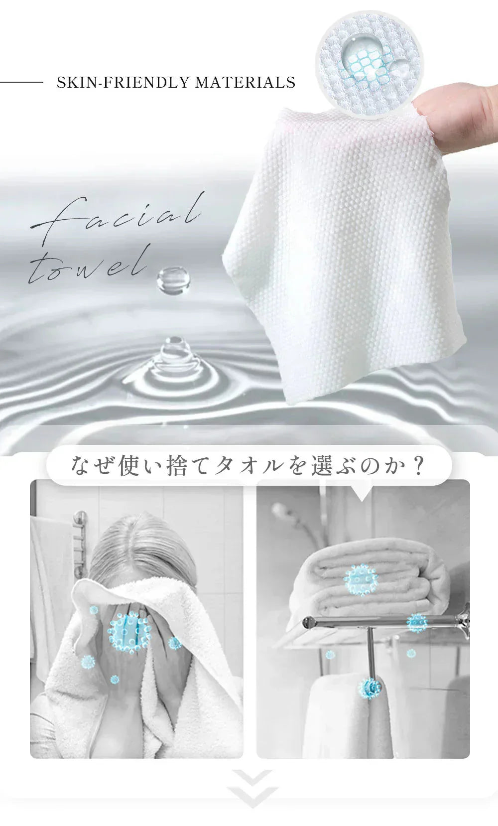 【厳選されたオーガニック素材】 60枚×4点セット 240枚 フェイシャルタオル コットン100% クレンジングタオル メイク落とし フェイシャルタオル タオル 洗顔タオル 厚手 使い捨て コンパクト 敏感肌 洗顔 化粧 シルコット コットン 手拭き おしり拭き フェイスタオル ペーパー 手口ふき【MondeSelection金賞受賞】