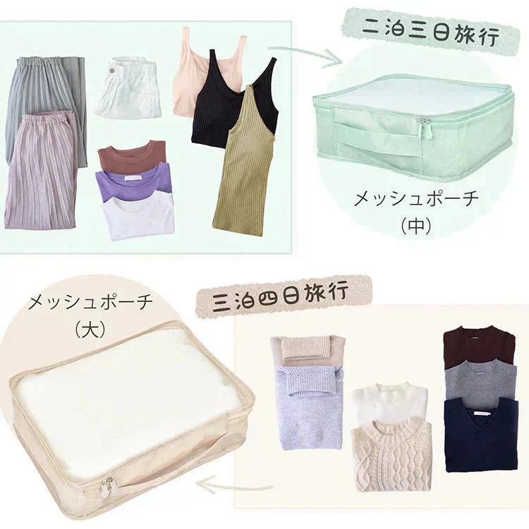 【送料無料】 トラベルポーチ 「ブルー」 トラベルポーチセット セット 衣類 防水 アウトドア 旅行 化粧 お風呂 小物 洗面 衣類収納 大容量 海外旅行