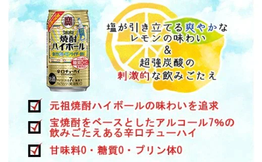 宝 焼酎ハイボール 強烈塩レモンサイダー割り 350ml×2ケース/48本