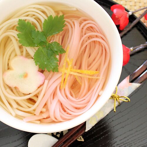 優雅 ~紅白うどんの詰合せ~ (讃岐うどん5束、梅うどん4束、純金茶、紀州南高梅)