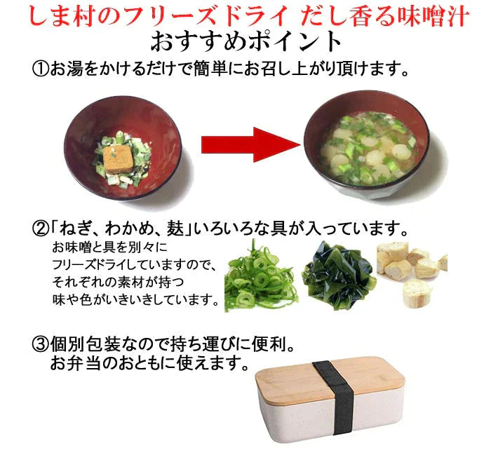 フリーズドライ 味噌汁 「しま村のフリーズドライ だし香る味噌汁 10食 セット 」