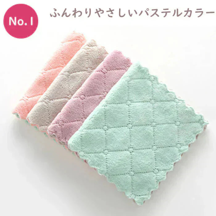 【予約商品・発送時期は商品説明に記載】キッチンクロス カラーランダム 10枚セット 25×25cm リバーシブル まとめ買い レンジクロス 布巾 油汚れ 台所 ふきん 台拭き クロス タオル 汚れ 掃除 キッチン 用品 マイクロファイバー 送料無料 ギフト プレゼント