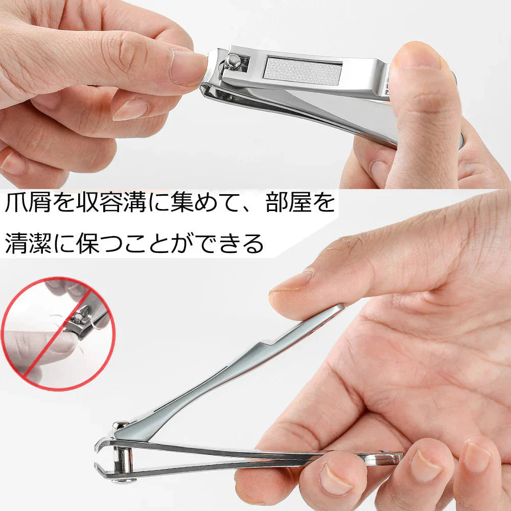爪切り 握りやすい ステンレス製 切れ味良い ヤスリ コンパクト ネイルケア 手足用 つめきり斜め 飛び散り防止つめきり 硬い爪にも対応 ツメキリ 切れ味抜群 滑り止め(w199)