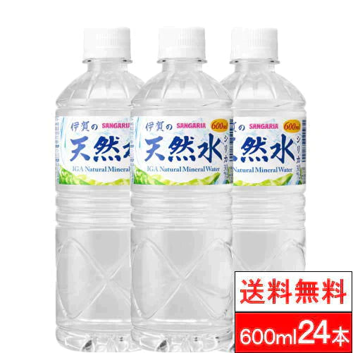 【送料無料】サンガリア 伊賀のシリカ天然水600ml×24本