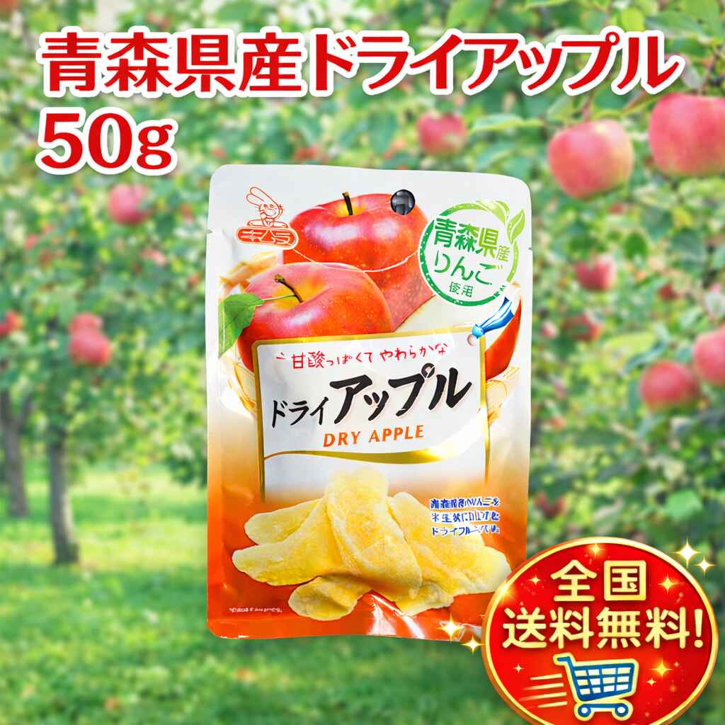 青森県産りんご ドライアップル50g 送料無料!