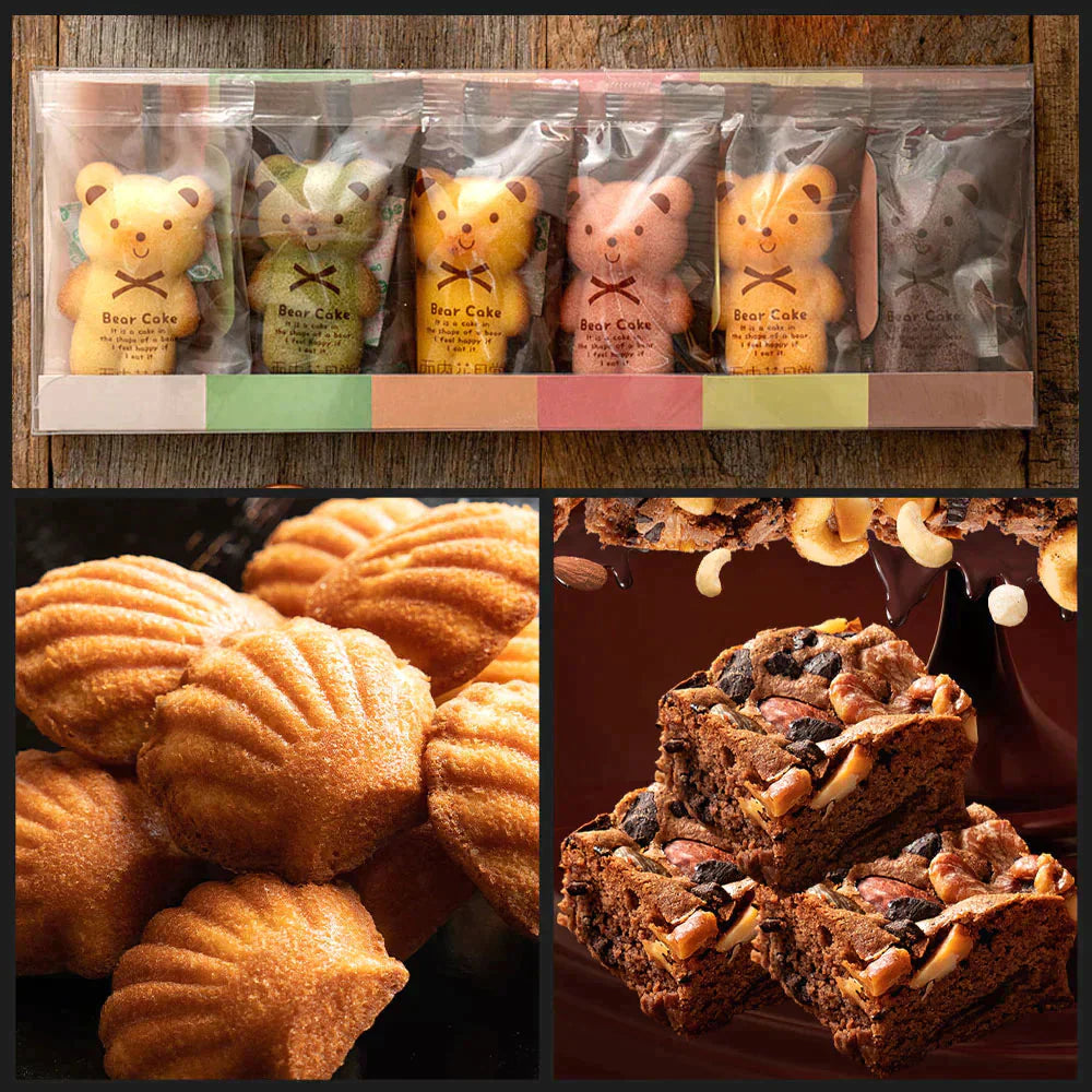 【超シェア買い祭】【カウシェ限定セット】当店人気の焼菓子3点セット(太陽のマドレーヌ・くまちゃんマドレーヌ・ごろごろナッツナッツブラウニー)