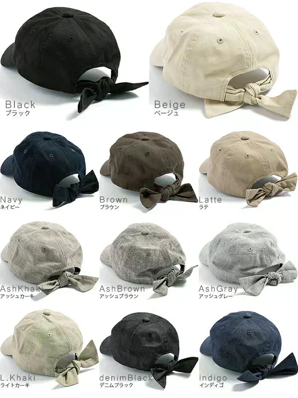 【フリー-ブラウン】【商品名:リボンキャップ】