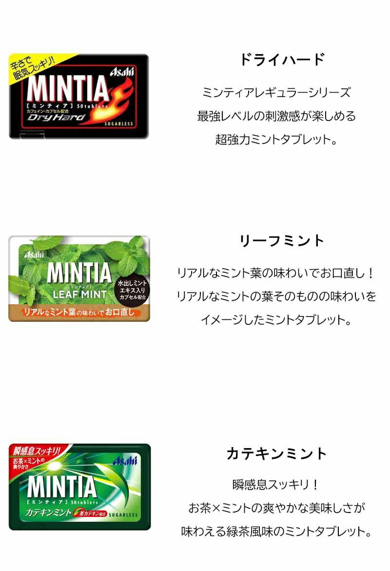 【3人シェア買いでお得】【送料無料】ミンティア ミント味 5種×各4( コールドスマッシュ ワイルド&クール ドライハード リーフミント カテキンミント)計20個 Hセット