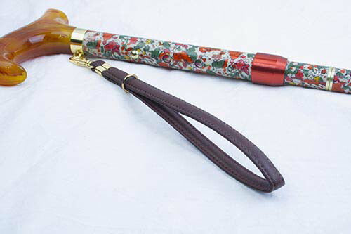 【レッド】SGマーク 杖 ステッキ 折りたたみ 天然木 軽量 プリントステッキ 4段式 グリーン オレンジ レッド ブルー