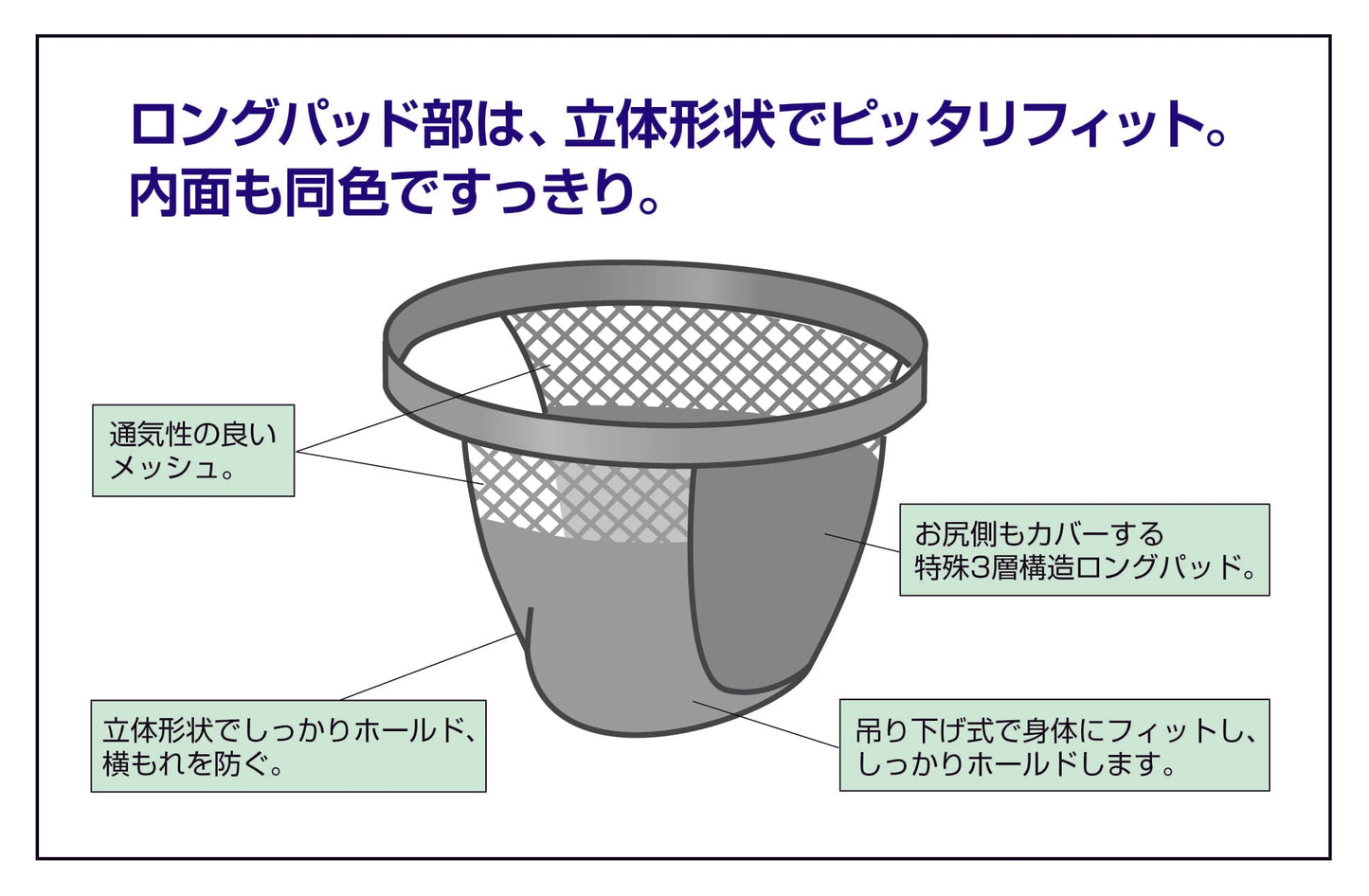 【Lサイズ】ふんどしパンツ メンズ 男性用 下着 2枚組 / ギフト プレゼント 父の日 敬老の日 還暦祝い / 尿漏れ ちょいもれ 軽失禁 失禁パンツ 吸水パンツ