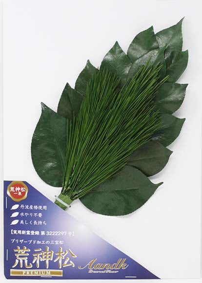 プレミアム プリザーブド荒神松 プリザーブド 仏花 枯れない 荒神様 竈 火の神 神楽 国産 生花 神棚 丹波 三宝 水替え不要 高級 みやこ松 椿 枯れない お盆 お彼岸 正月 年始 台所の神様 水やり不要