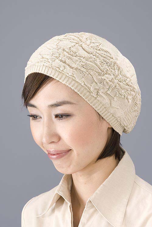 【ベージュ】ニットワッチ 帽子 ニット帽子 レディース 春夏 秋冬 シルク オールシーズン 送料無料