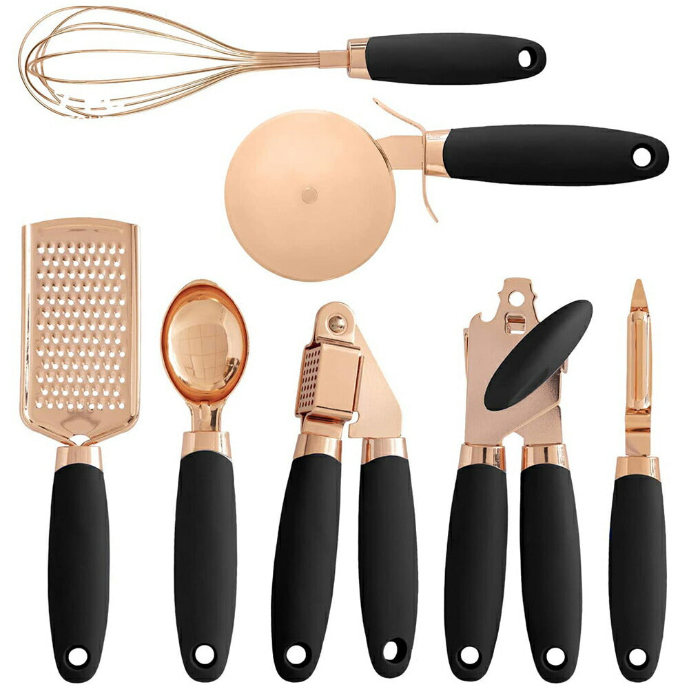 キッチングッズ 調理器具 キッチンツール ピザカッター 泡たて ピーラー アイスクリームスプーン おろし 缶切り にんにく潰し器 7点セット 洋食料理 安い お得