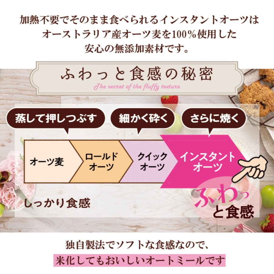 ふわっと 食感の おいしい オートミール インスタント オーツ 480g×6袋