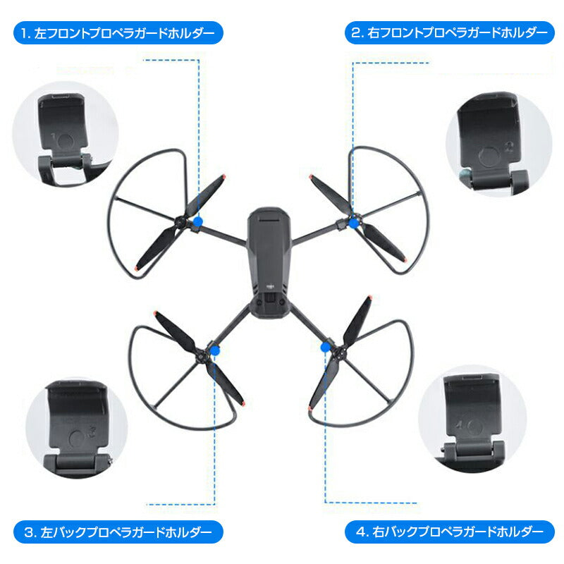 DJI mavic3 適用 プロペラガード 4本セット 1機分 ブレードガード 保護 ランディングギア付き 衝撃防止 交換用 スペア部品