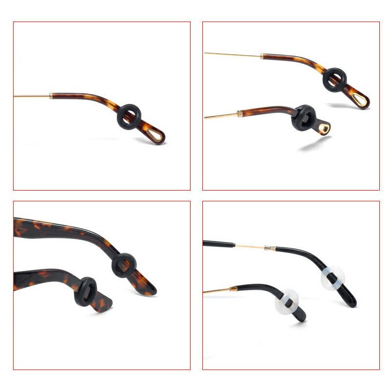 リング型 ホワイト 眼鏡ストッパー 5ペア 10個分 メガネズレ防止 丸い 眼鏡ストッパー シリコン メガネズレおち防止 落下防止 すべり止め 柔らかい 痛くない フィット