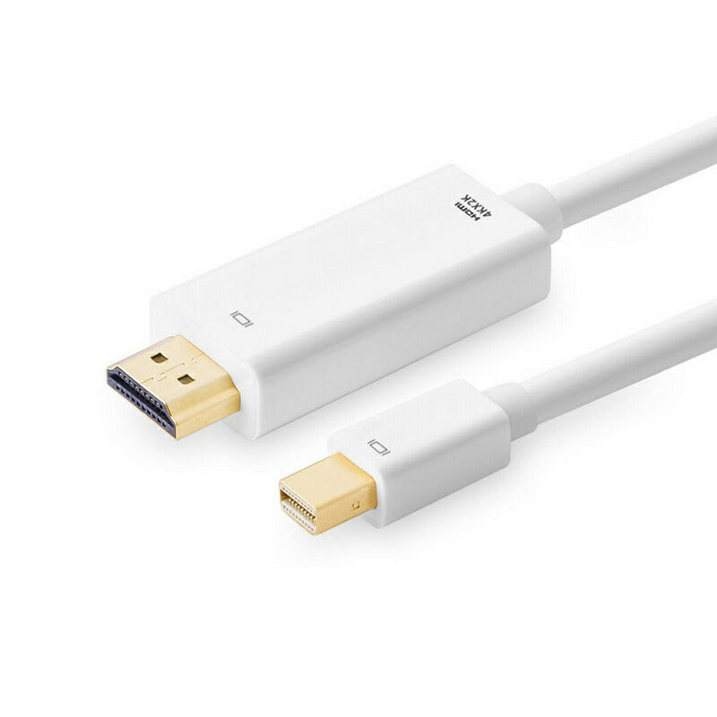 MiniDP to HDMI 4K 変換ケーブル 1.8m 白色 アダプター Mini DisplayPort オス to HDMI オス MacPC ノートパソコン TV ディスプレイ