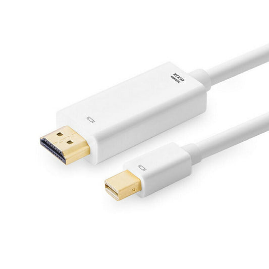 MiniDP to HDMI 4K 変換ケーブル 1.8m 白色 アダプター Mini DisplayPort オス to HDMI オス MacPC ノートパソコン TV ディスプレイ