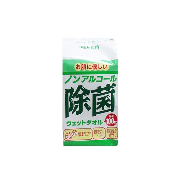 ノンアルコール除菌ウエットティッシュ コーヨー化成 除菌ウェットタオル 詰替用 厚手 100枚X24パック KI0416