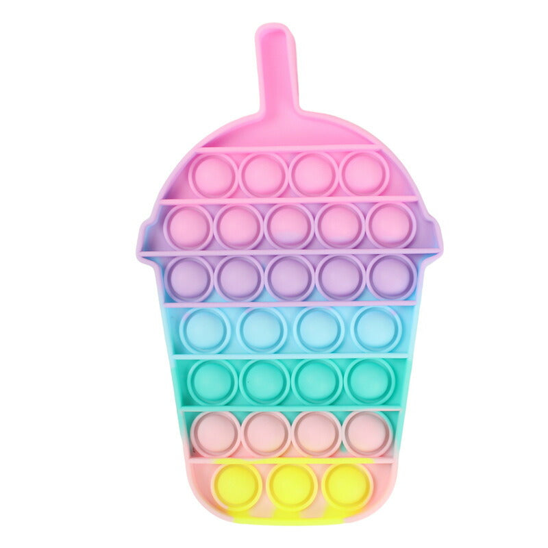 子供クリスマスプレゼント まる プッシュポップ 1枚 クリーム色 バブル大きい 安い パズル ブロック スクイーズ 知育玩具 シリコン プチプチ カラフル おもちゃ